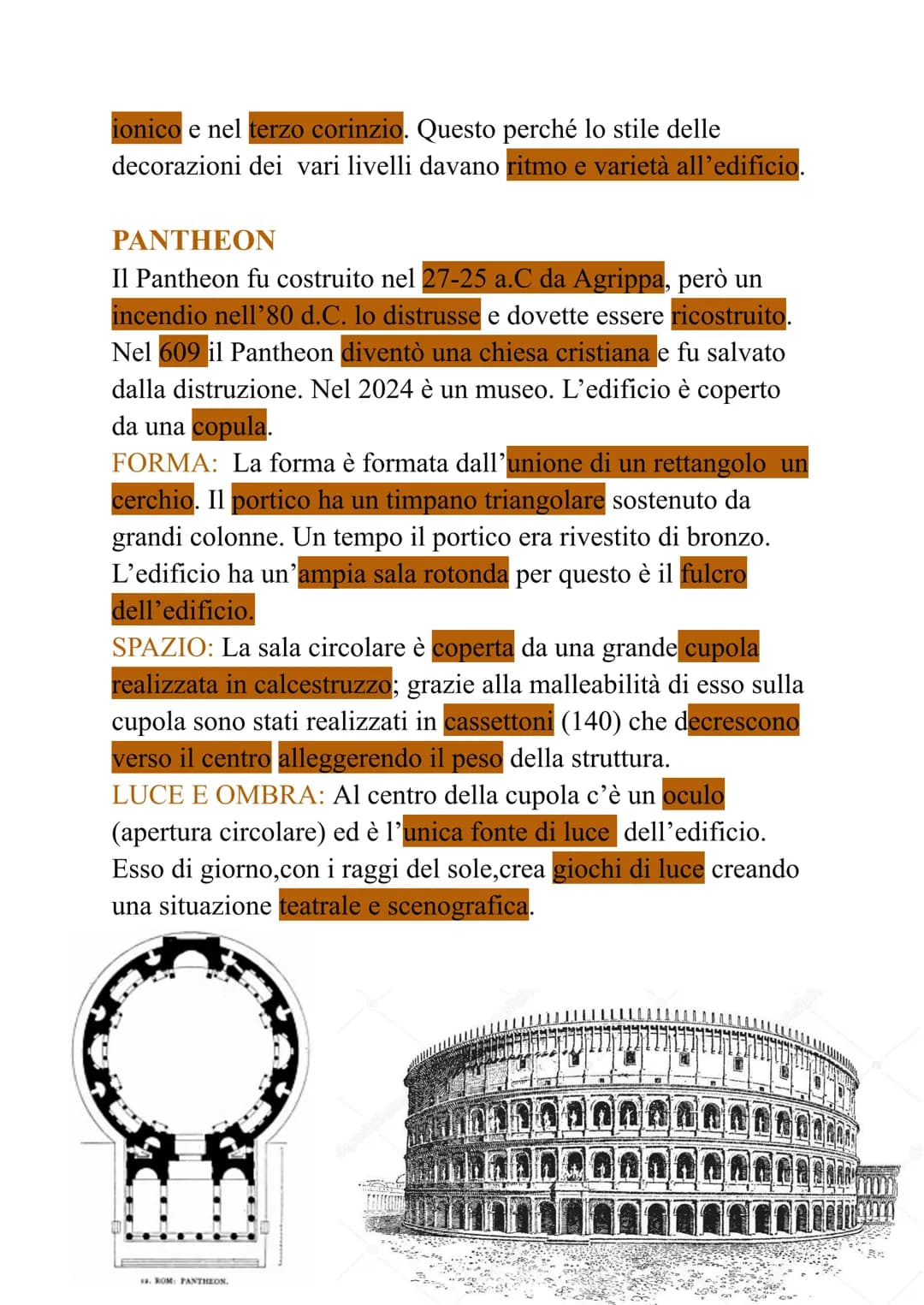 # Arte Romana
Architettura
I Romani riprendono la tecnica costruttiva dell'arco etrusco:
arco a tutto sesto. Grazie a questa tecnica costr
