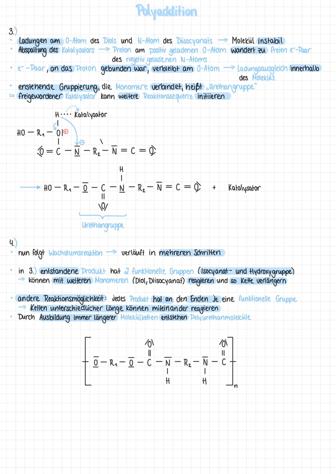 # Polymerisation
radikalische Polymerisation:
- Monomere verbinden sich zu Polymeren, ohne wesentlicher Veränderung ihrer Zusammensetzung