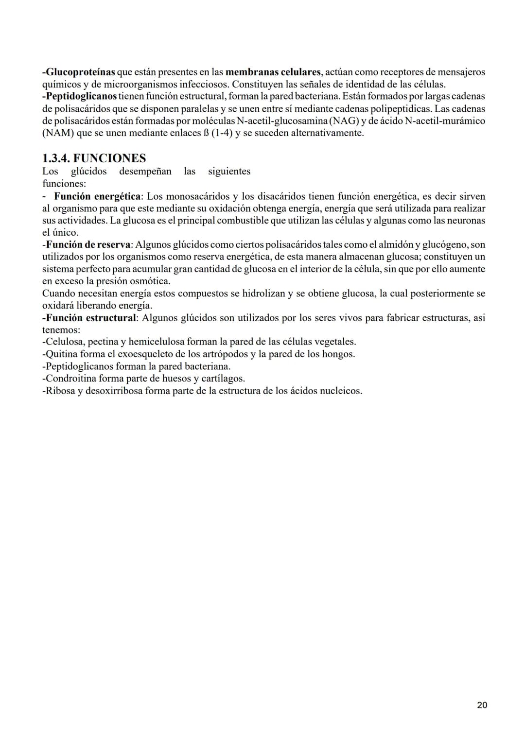 # 1.3. LOS GLÚCIDOS
Los glúcidos son biomoléculas orgánicas que están formadas principalmente por C, Hy О.
Su fórmula general empírica es C