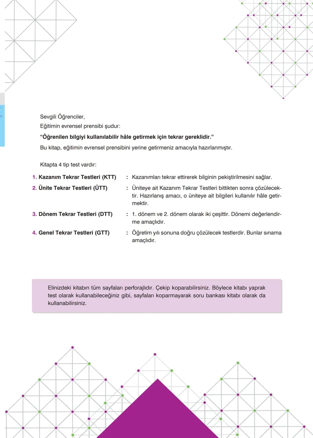 İNGİLİZCE
TEKRAR
TESTLERİ
✓ Kazanım Tekrar Testleri
✓ Ünite Tekrar Testleri
✓ Dönem Tekrar Testleri
✓ Genel Tekrar Testleri
68 Test
735 So