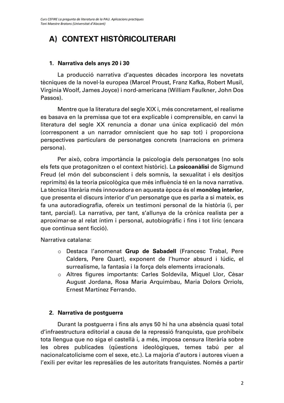 Curs CEFIRE La pregunta de literatura de la PAU. Aplicacions practiques
Toni Maestre Brotons (Universitat d'Alacant)
# Mercè Rodoreda, La p