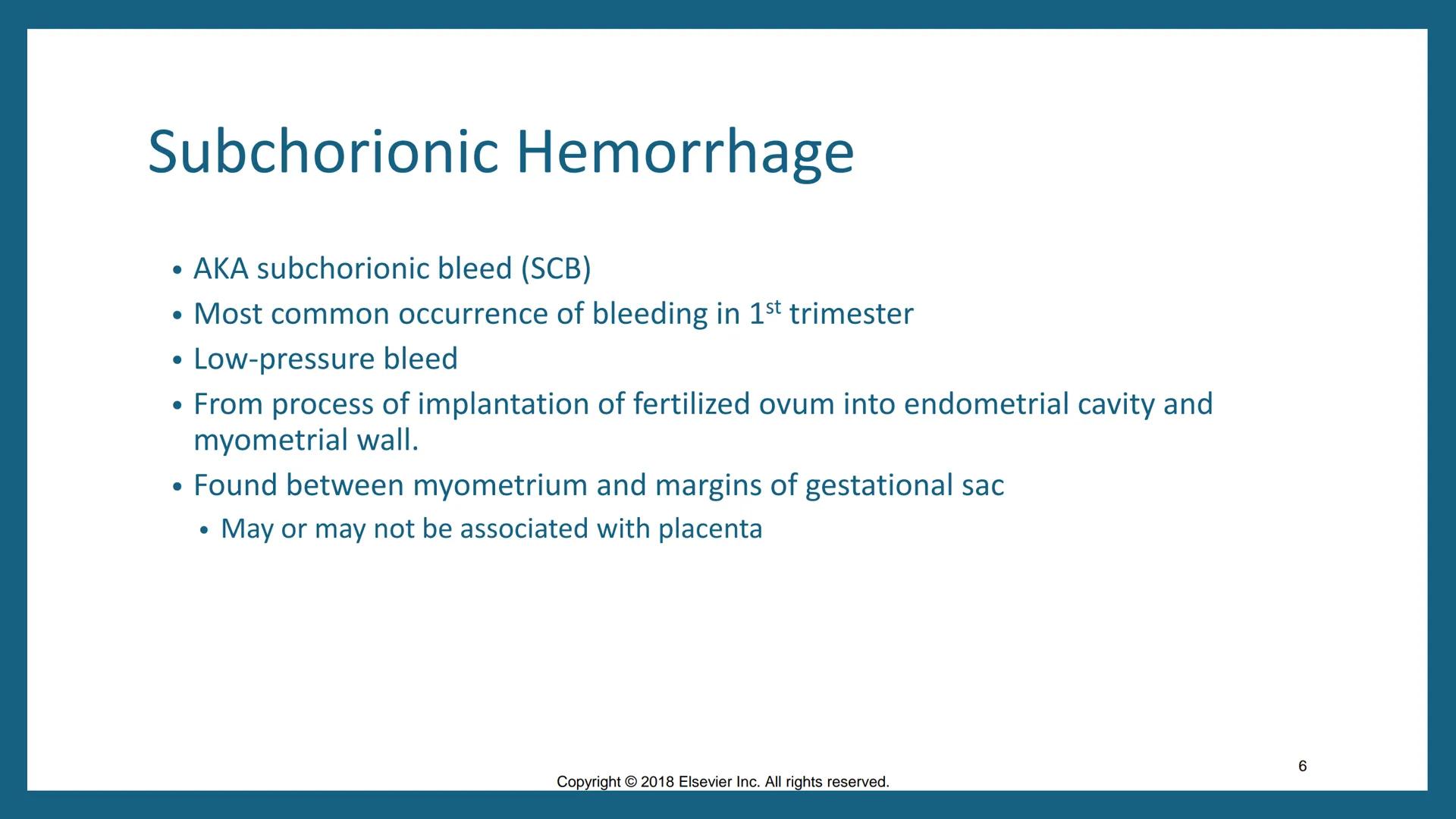 # FIRST-TRIMESTER
# COMPLICATIONS
DMS 202 – OBGYN Sonography I
Fall 2024
Chapter 50
Copyright © 2018 Elsevier Inc. All rights reserved.