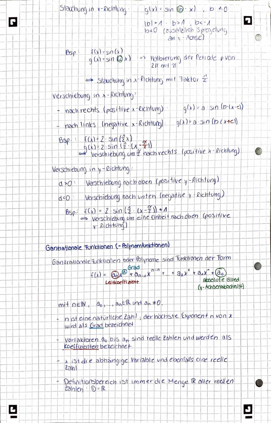 Funktionen
Delinition: Eine Funktion f ist eine zuordnung, die jedem
Element x des Definitionsbereichs Dr von f
genau ein Element f(x) des