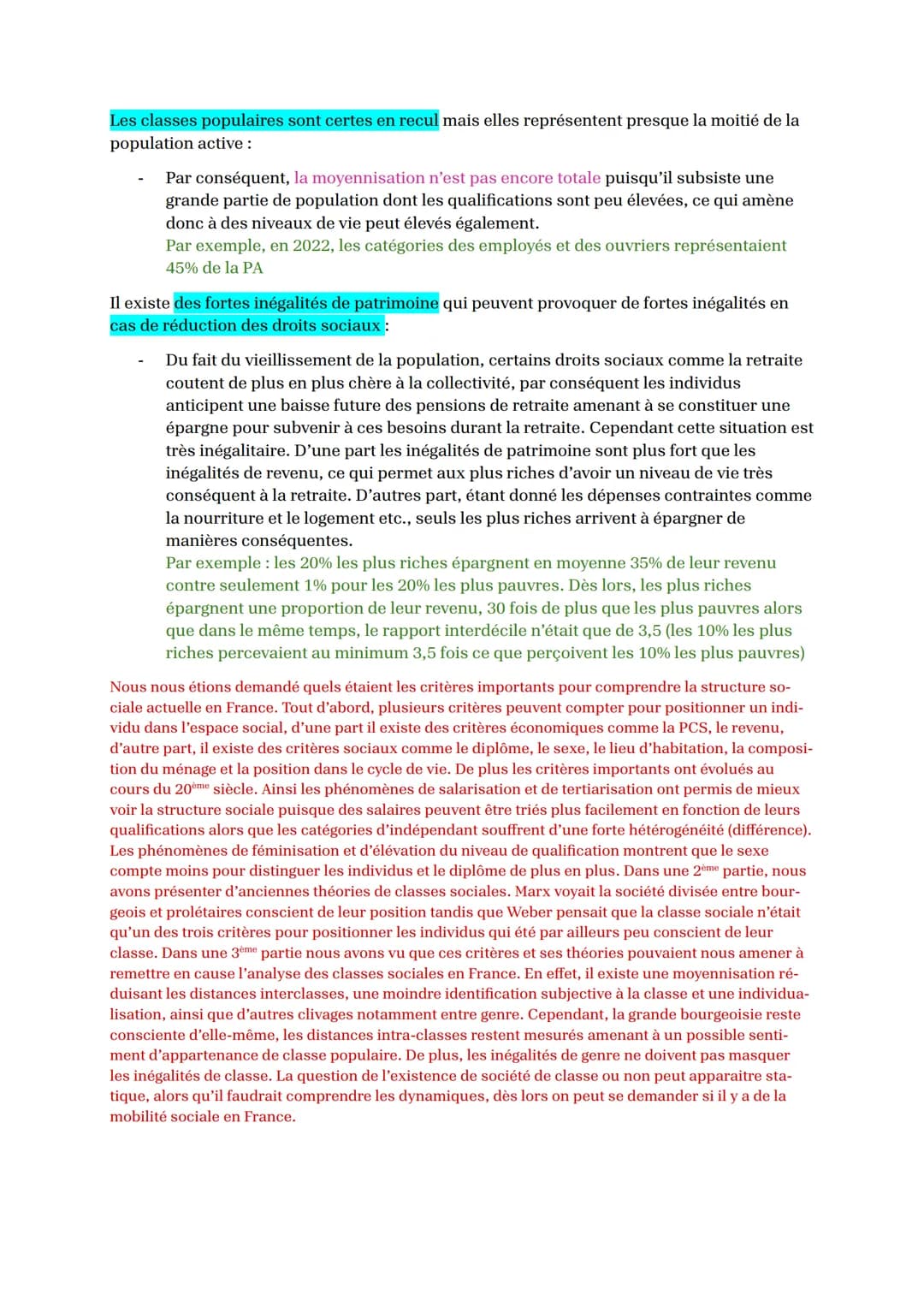 Chapitre 3: Comment est structurée la société française actuelle ?
<< Dans toute société, il existe « une répartition inégale des biens, du