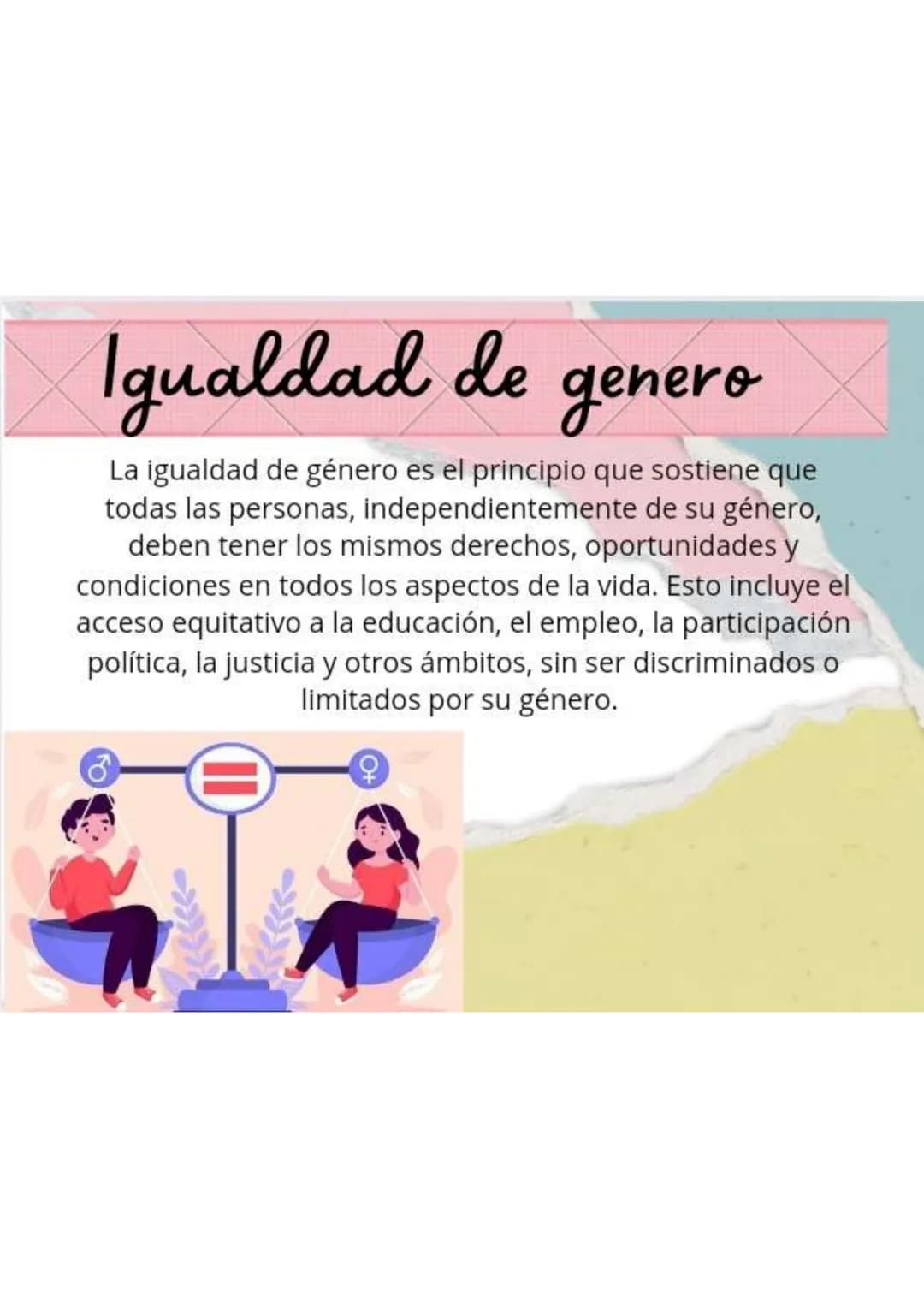 # Igualdad de genero
La igualdad de género es el principio que sostiene que
todas las personas, independientemente de su género,
deben tene