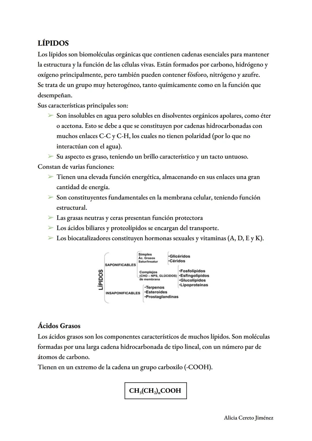 # Glúcidos y lípidos
--- TEMA 2 ---
Alicia Cereto Jiménez # GLÚCIDOS
Son biomoléculas formadas por $C_nO_{2n}H_n$ (mal llamados hidratos
