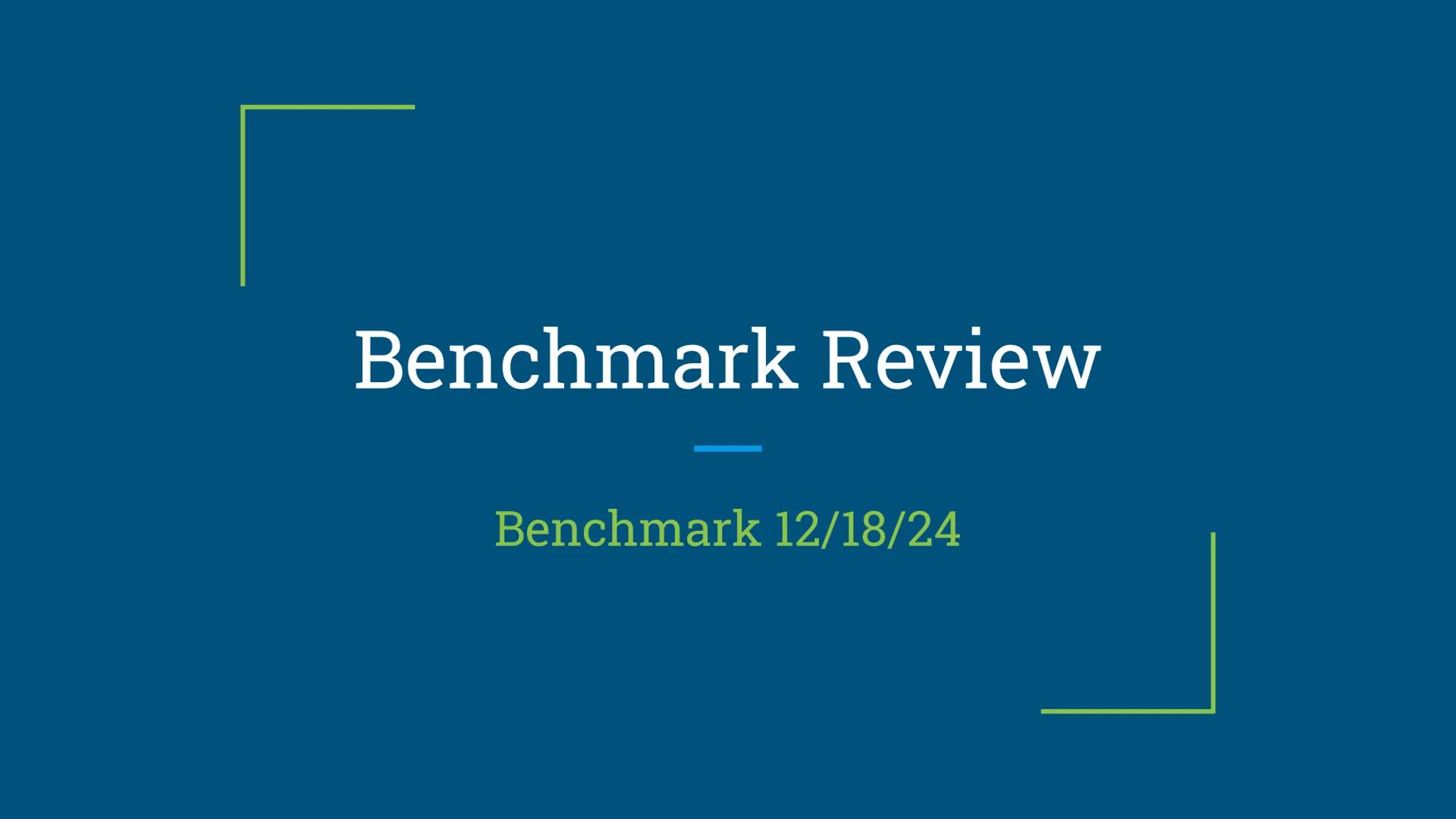 # Benchmark Review
Benchmark 12/18/24 Unit 1: Biomolecules
Understandings & Questions
The function of biomolecules, including carbohydrate