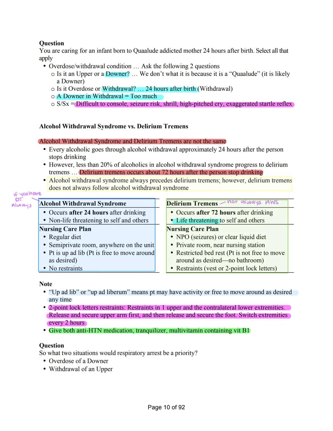 GUIDE Mark Klimek's Lecture
Lecture 1- Acid-Base Balance
Ventilators
Lecture 2- Alcohol
Wernicke
Overdose and Withdrawal
S/Sx
Aminoglycosi