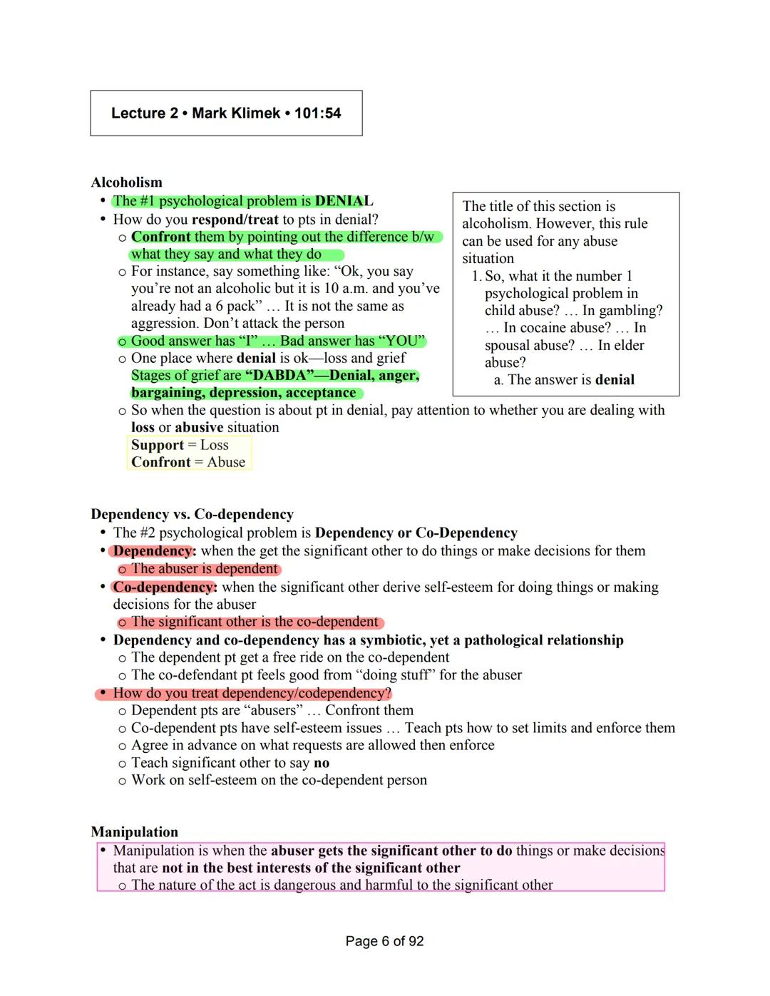 GUIDE Mark Klimek's Lecture
Lecture 1- Acid-Base Balance
Ventilators
Lecture 2- Alcohol
Wernicke
Overdose and Withdrawal
S/Sx
Aminoglycosi