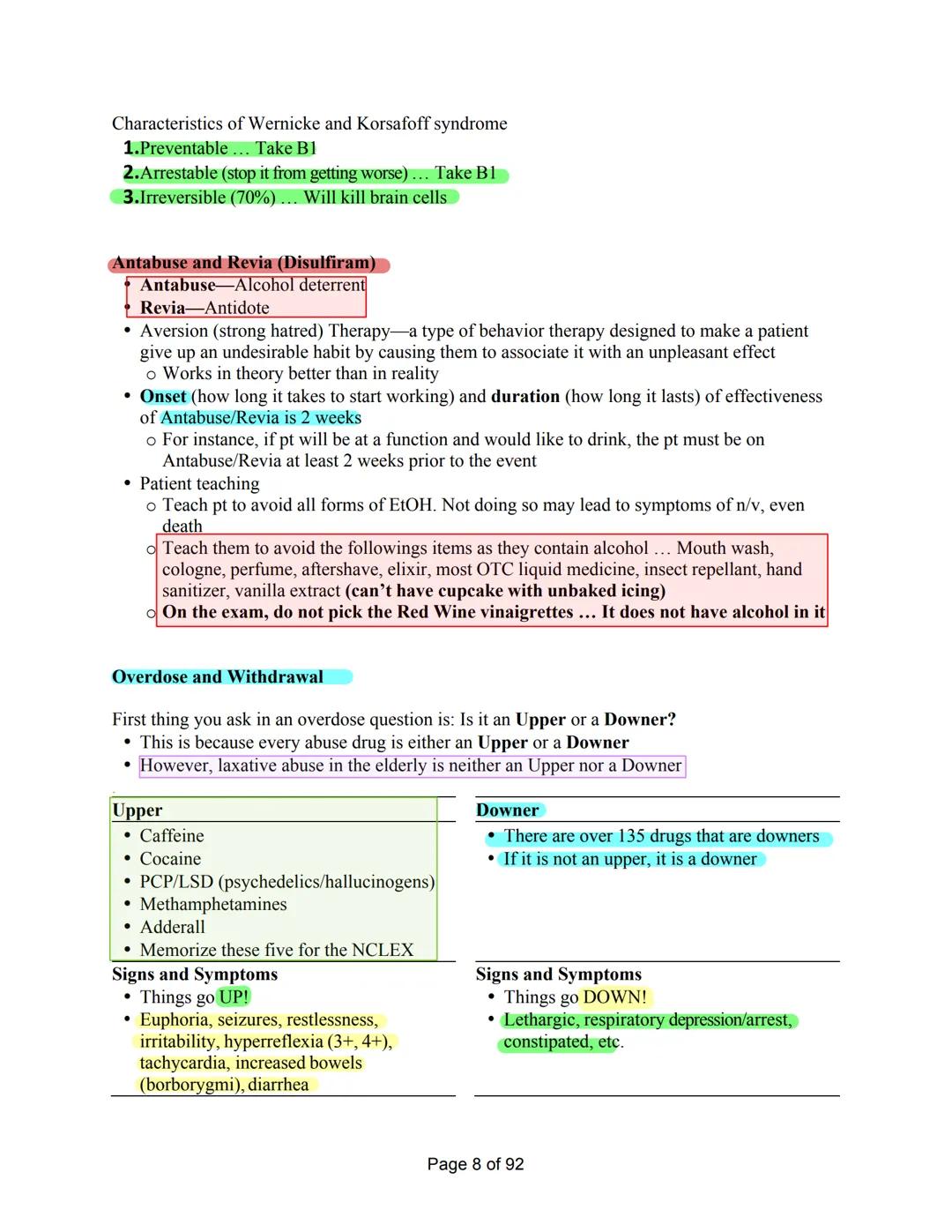 GUIDE Mark Klimek's Lecture
Lecture 1- Acid-Base Balance
Ventilators
Lecture 2- Alcohol
Wernicke
Overdose and Withdrawal
S/Sx
Aminoglycosi