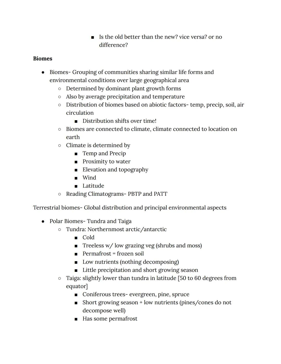 # Unit 1
Humans alter systems: Good and Bad
• We change the land, water, soil, and air chemistry w/ huge populations
• Ecosystem services: