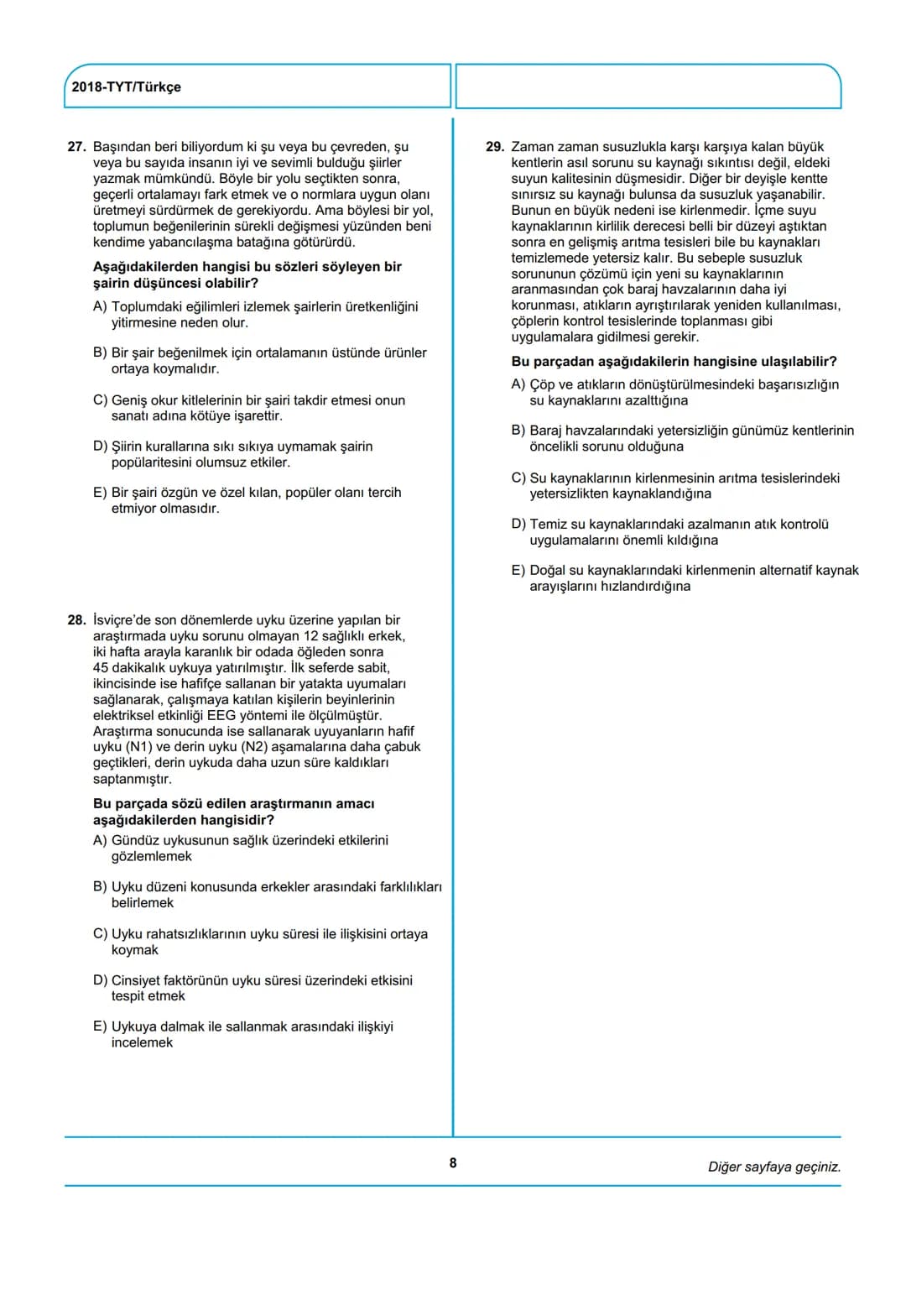 # ÖSYM
T.C. Ölçme, Seçme ve Yerleştirme Merkezi
YÜKSEKÖĞRETİM KURUMLARI SINAVI
TEMEL YETERLİLİK TESTİ (TYT)
30 HAZİRAN 2018 CUMARTESİ
Bu