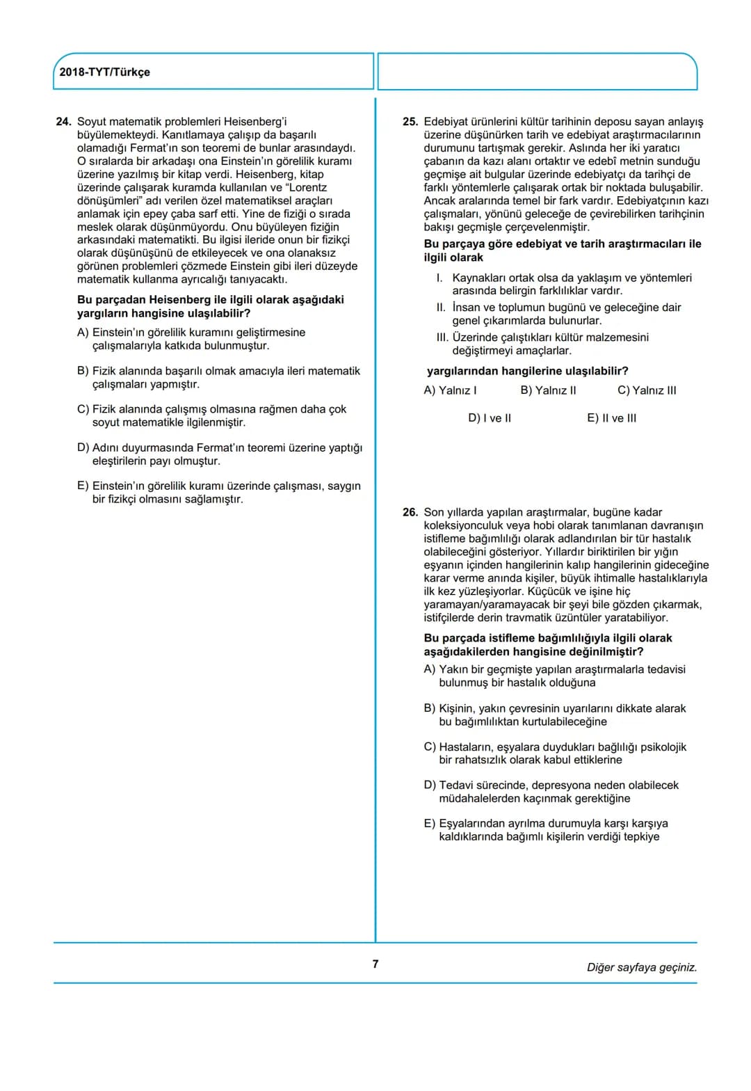 # ÖSYM
T.C. Ölçme, Seçme ve Yerleştirme Merkezi
YÜKSEKÖĞRETİM KURUMLARI SINAVI
TEMEL YETERLİLİK TESTİ (TYT)
30 HAZİRAN 2018 CUMARTESİ
Bu