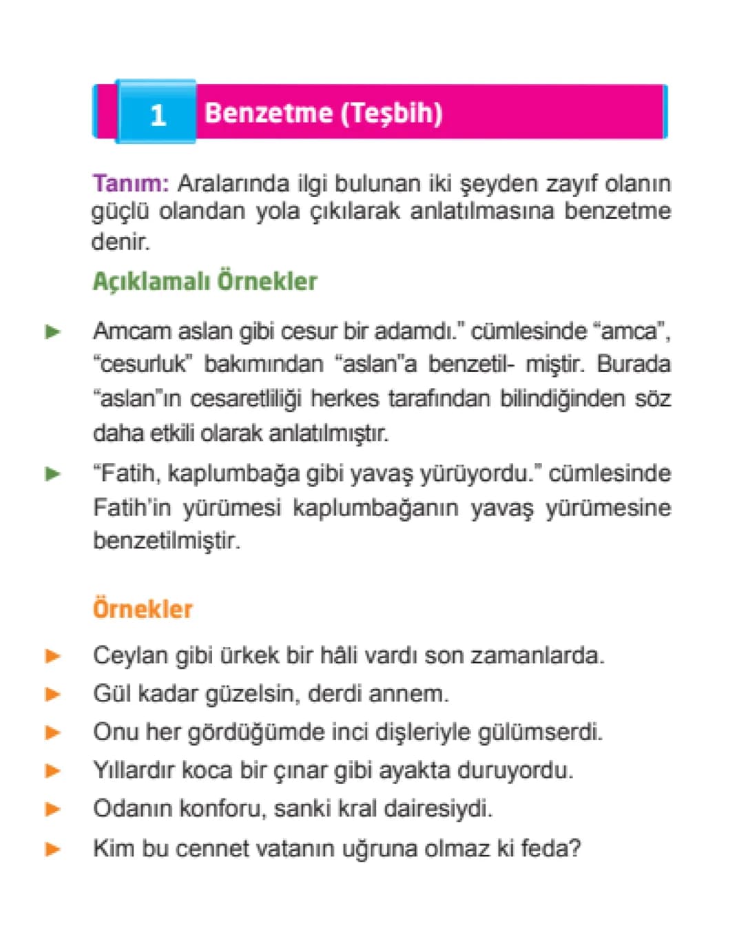 # 7. SINIF
# TÜRKÇE
# SÖZ SANATLARI
# KONU ÖZETİ
Instagram: egitimsiz_olmaz # 1 Benzetme (Tesbih)
Tanım: Aralarında ilgi bulunan iki şey