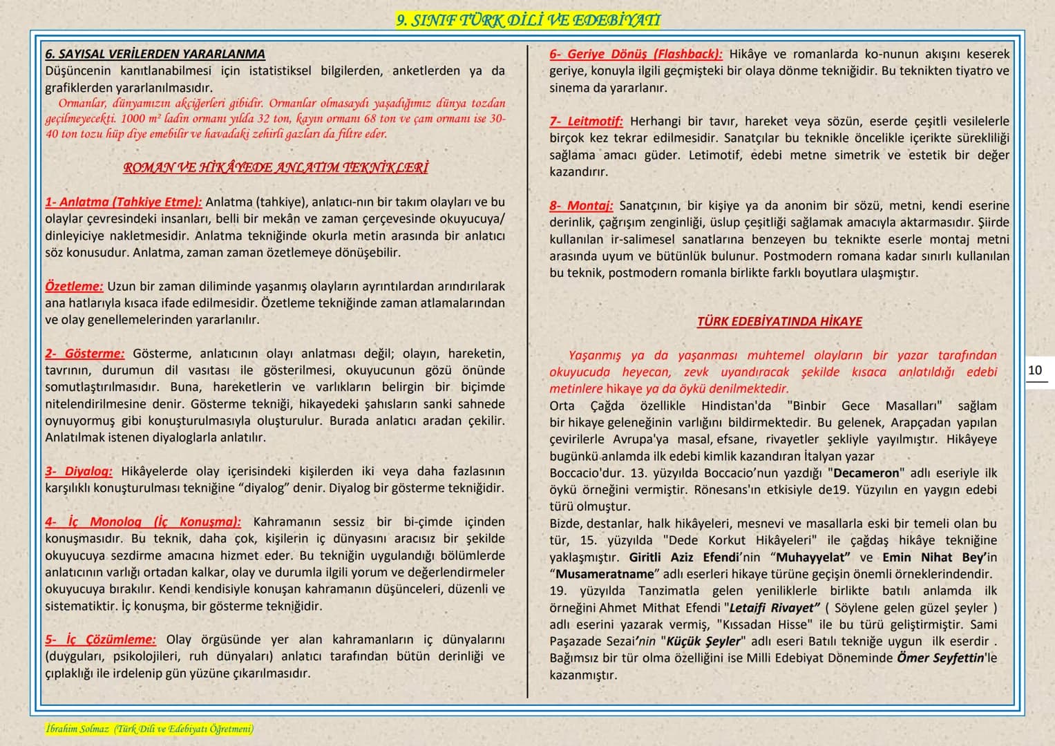 # 9. SINIF TÜRK DİLİ VE EDEBIYATI
## EDEBIYAT NEDIR?
Edebiyat, kişinin duygu ve hayallerini, kendine özgü bir dil kullanarak, estetik kura