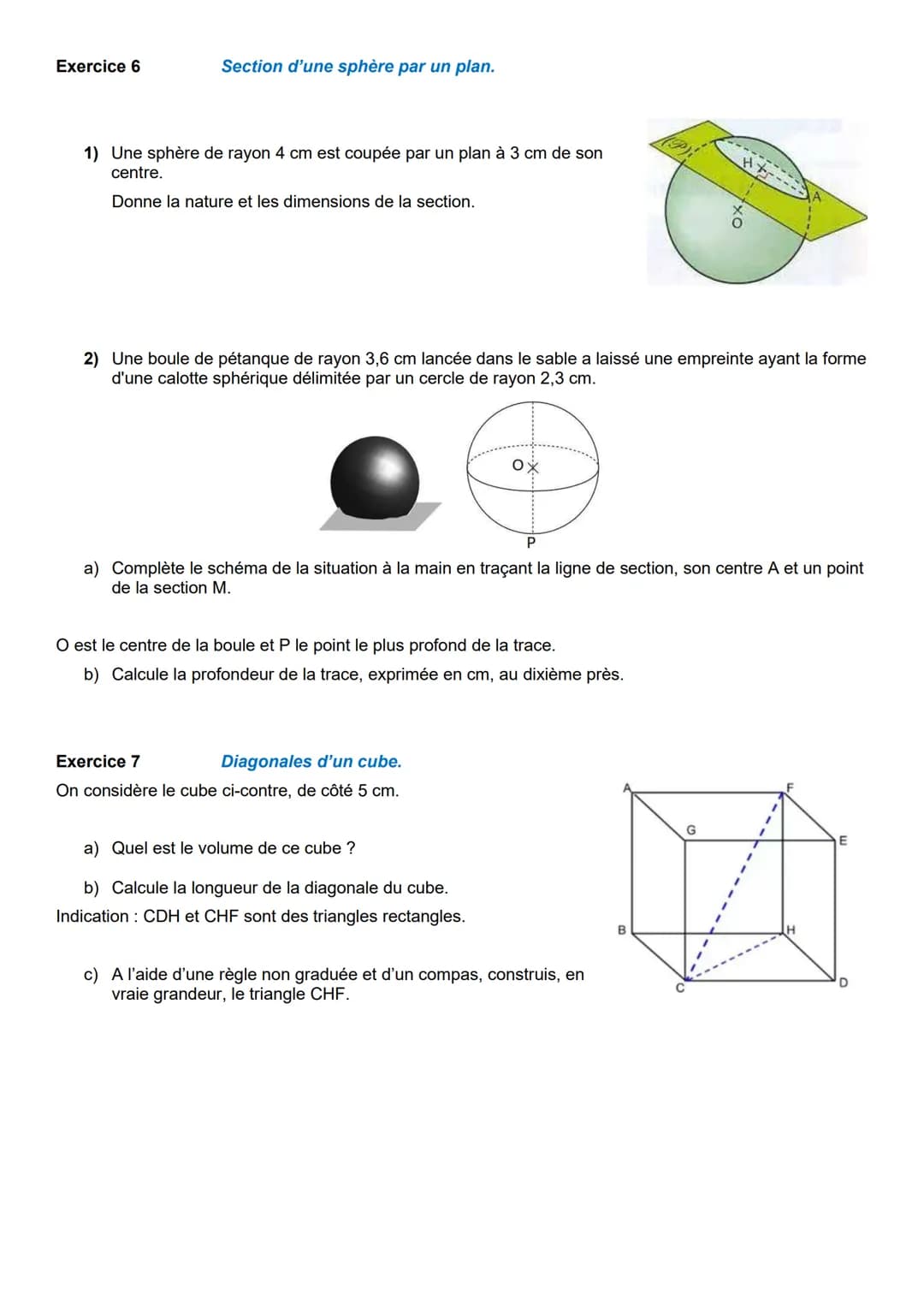 Fiche d'exercices: Théorème de Pythagore.
Exercice 1 Déterminer des racines carrées
1) Calcule mentalement :
√16 =
√81 =
√36 =
√64
√2