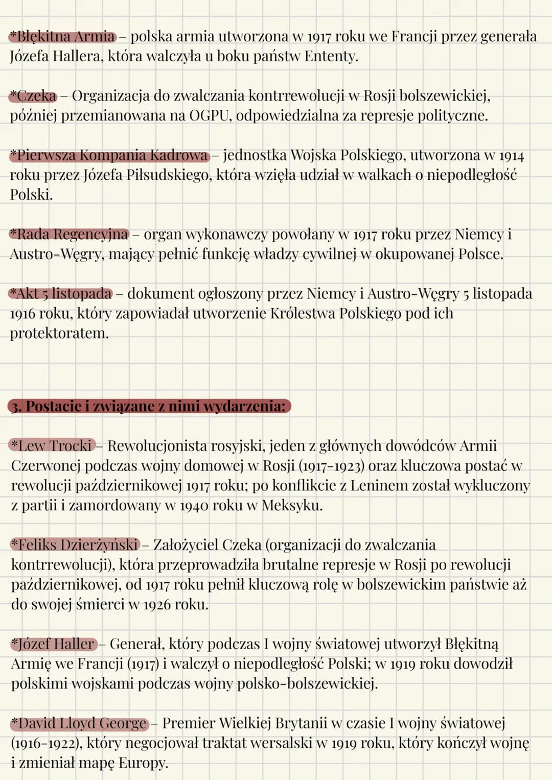# I WOJNA ŚWIATOWA
1. Państwa, które stworzyły trójprzymierze i trójporozumienie:
a) Trójprzymierze zostało utworzone w 1882 roku i obejmo