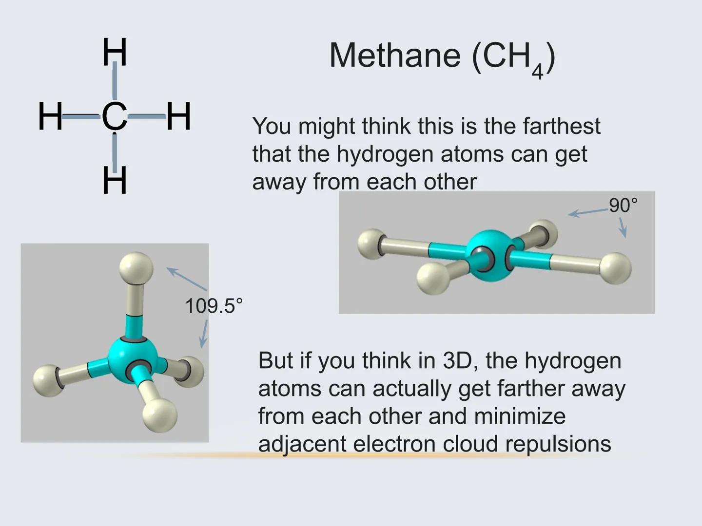 # Molecular Geometry
The Shapes of Molecules # Molecular Geometry
• The 3D arrangement of atoms
that constitute a molecule
• Includes the