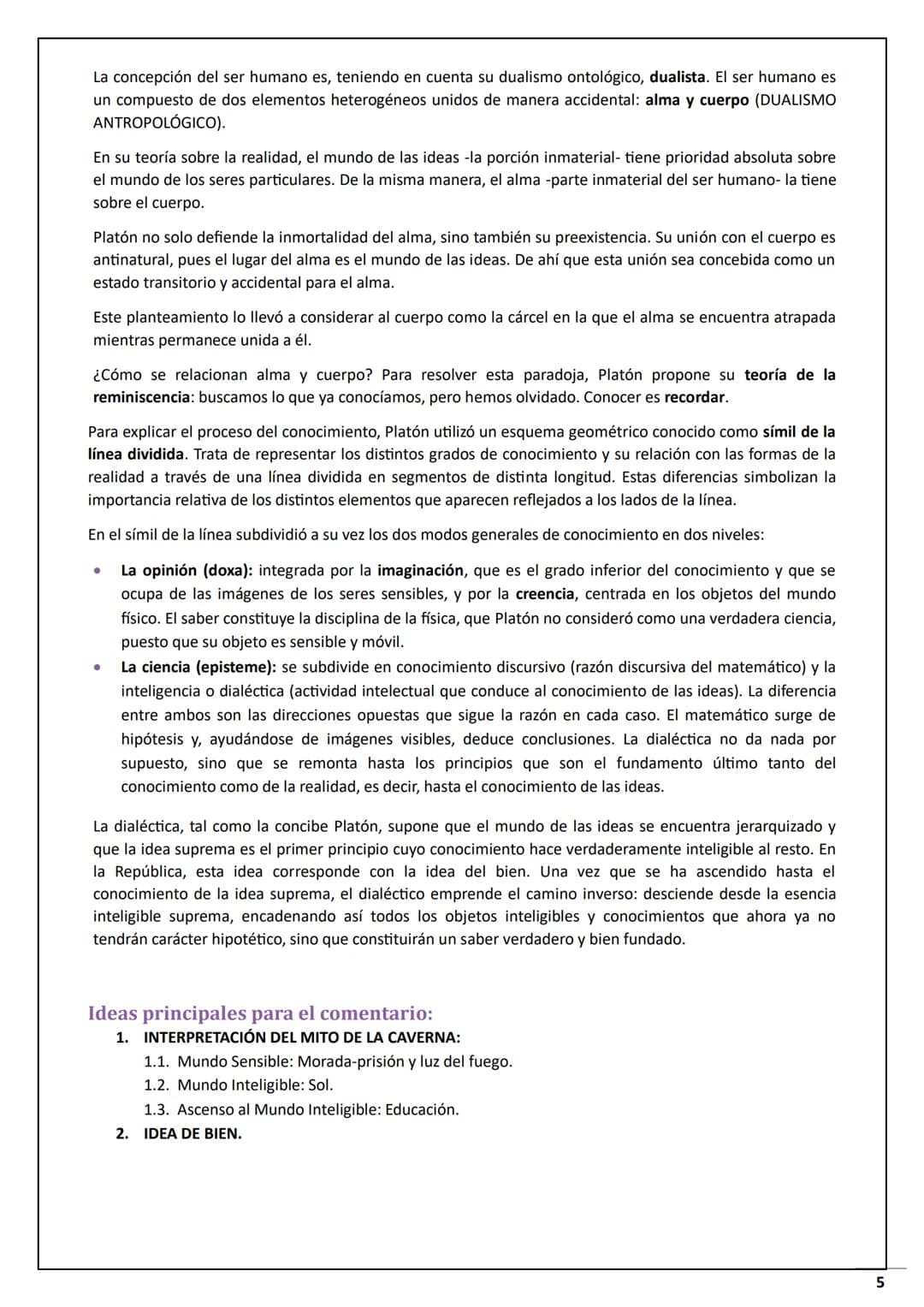 CURSO 2023/2024
EvAU
FILOSOFÍA
2º Bachillerato | María Sánchez Jiménez 1 3 # PLATÓN: Dos tipos de conocimiento y dos
tipos de realidad
P