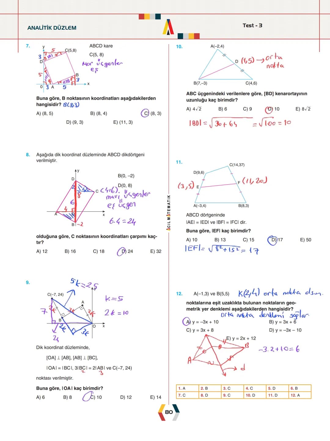- ÜNİTE 2 -
# ANALİTİK GEOMETRİ
* Analitik Düzlem
* İki Nokta Arasındaki Uzaklık
* Bir Doğru Parçasını içten ve Dıştan Bölme
* Doğ