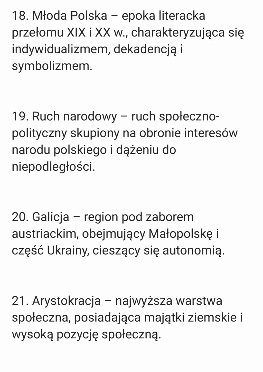 Pojęcia:
1. Odwilż posewastopolska - okres
liberalizacji w Rosji po przegranej wojnie
krymskiej (1853-1856), obejmujący
reformy społeczne i