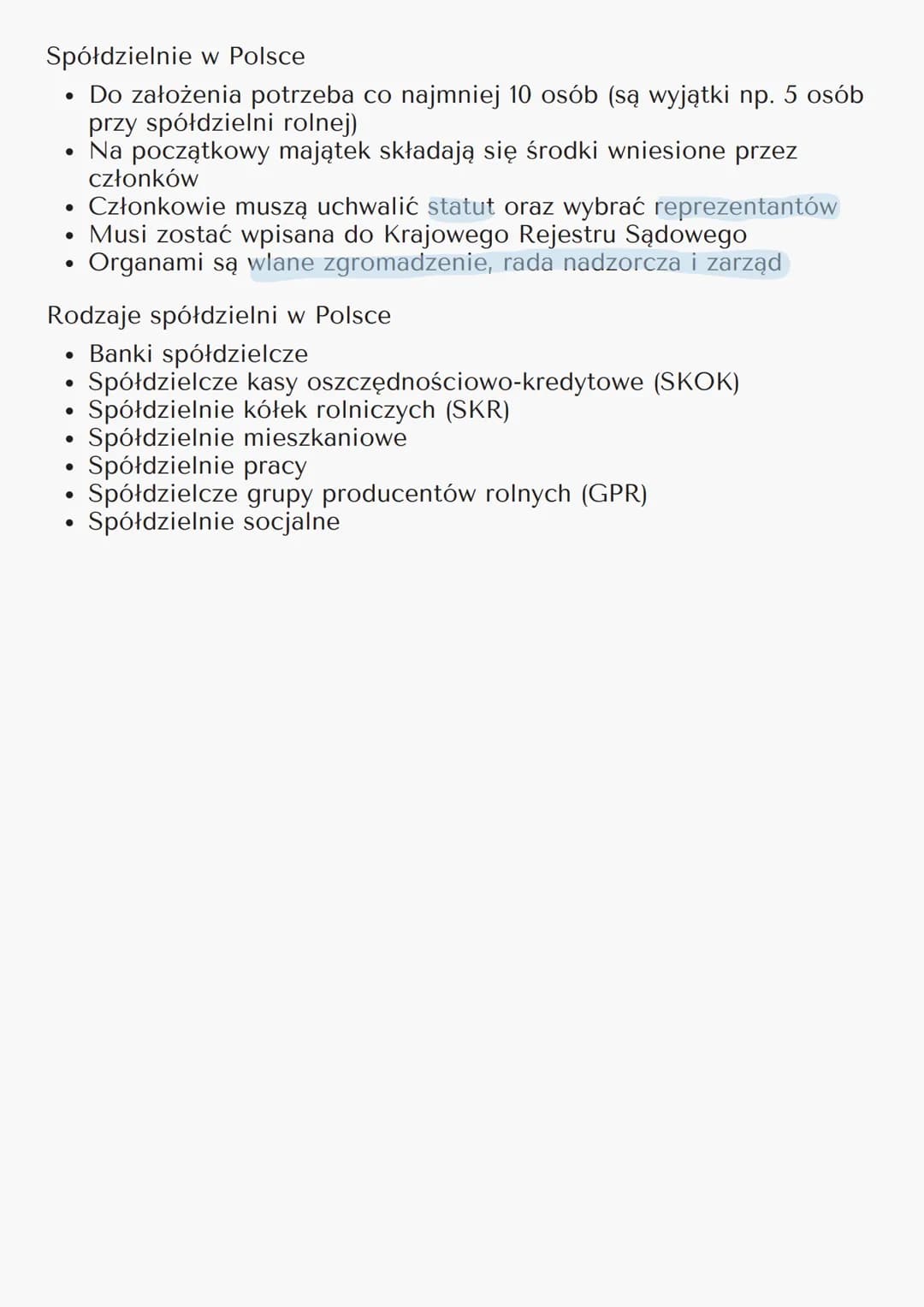 # Spółdzielczość
Spółdzielnia- dobrowolne zrzeszenie, które prowadzi działalność
gospodarczą w interesie swoich członków. Jej głównym celem
