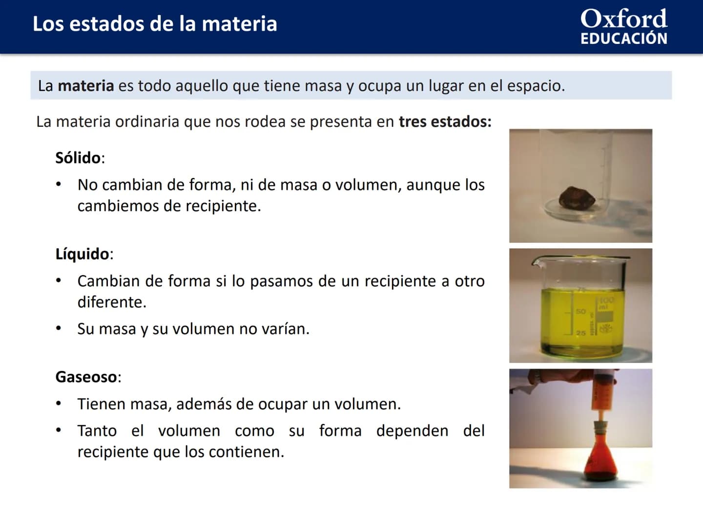 # LOS ESTADOS DE
# LA MATERIA
Física y Química # Los estados de la materia
ÍNDICE DE CONTENIDOS:
* Los estados de la materia y sus prop
