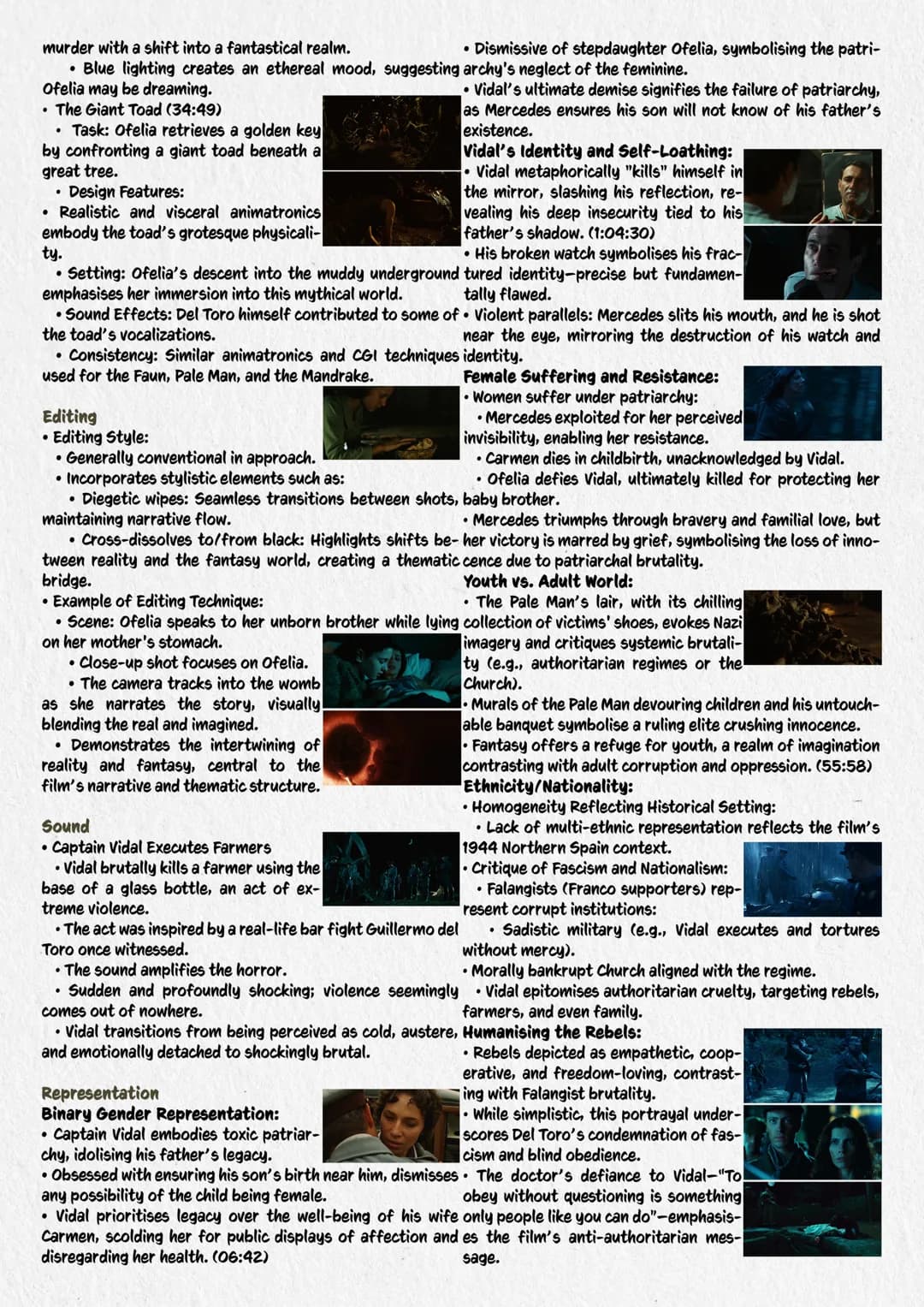 # PAN'S
AL FILM
STUDIES
LABYRINTH
Cinematography
01:23 Ofelia's Eye and the Faery
Kingdom
* Camera Movement: Zoom into an ex-
treme clos