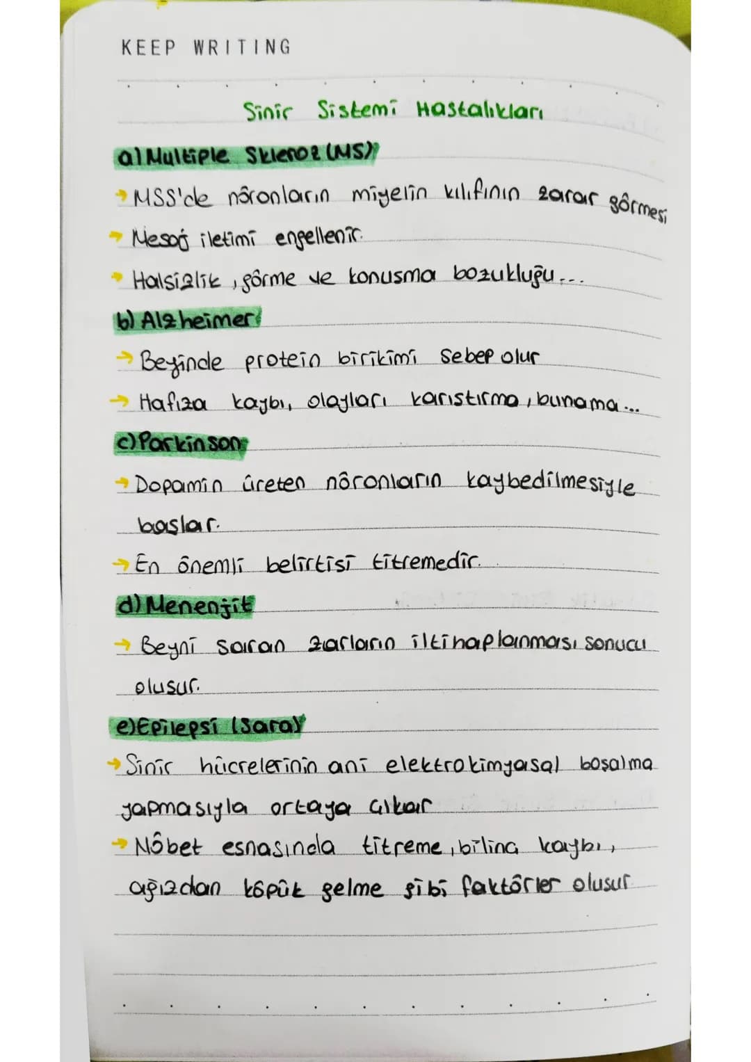 KEEP WRITING
Sinaps
Biro sinir hücresinin başka bir sinir hücresi.
ile veya tepki organıyla bağlantı yaptığı jerdir.
Sinapsın Gerçeklesmesi