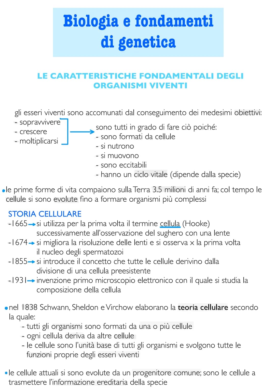 # Biologia e fondamenti
di genetica
LE CARATTERISTICHE FONDAMENTALI DEGLI
ORGANISMI VIVENTI
gli esseri viventi sono accomunati dal consegu