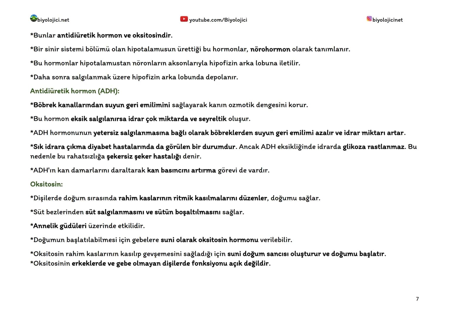biyolojici.net
youtube.com/Biyolojici
biyolojicinet
# ENDOKRİN SİSTEM (HORMONAL SİSTEM)
*Vücuttaki faaliyetleri kontrol eden, kimyasal haber