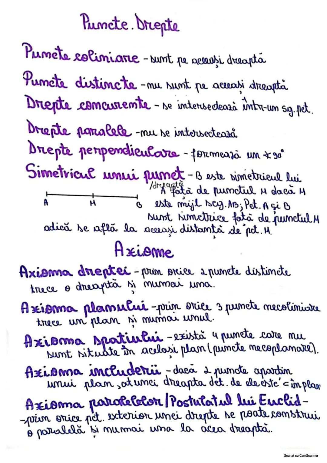 # Puncte. Drepte
* Pumete coliniare - sunt pe acceusi dreaptă
* Puncte distincte-mu sunt pe aceeasi treaptă
* Drepte concurente - se