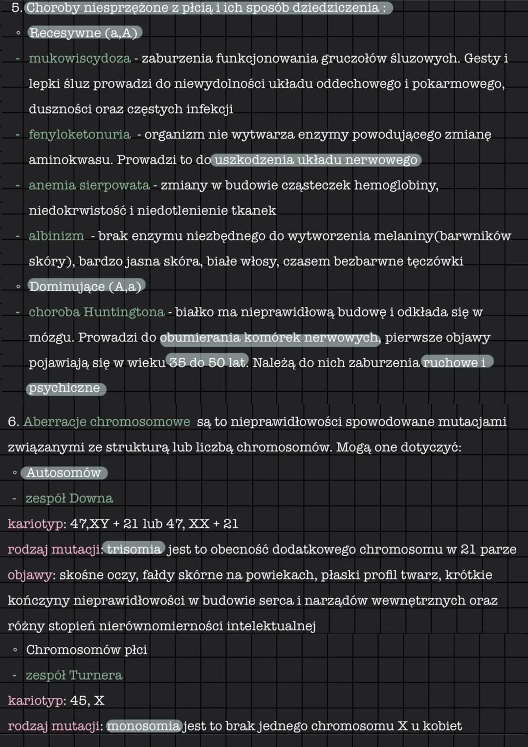 # Choroby i zaburzenia
genetyczne człowieka.
1. Choroby jednogenowe są spowodowane mutacjami w jednym genie. Dzielimy
je ze względu na lok