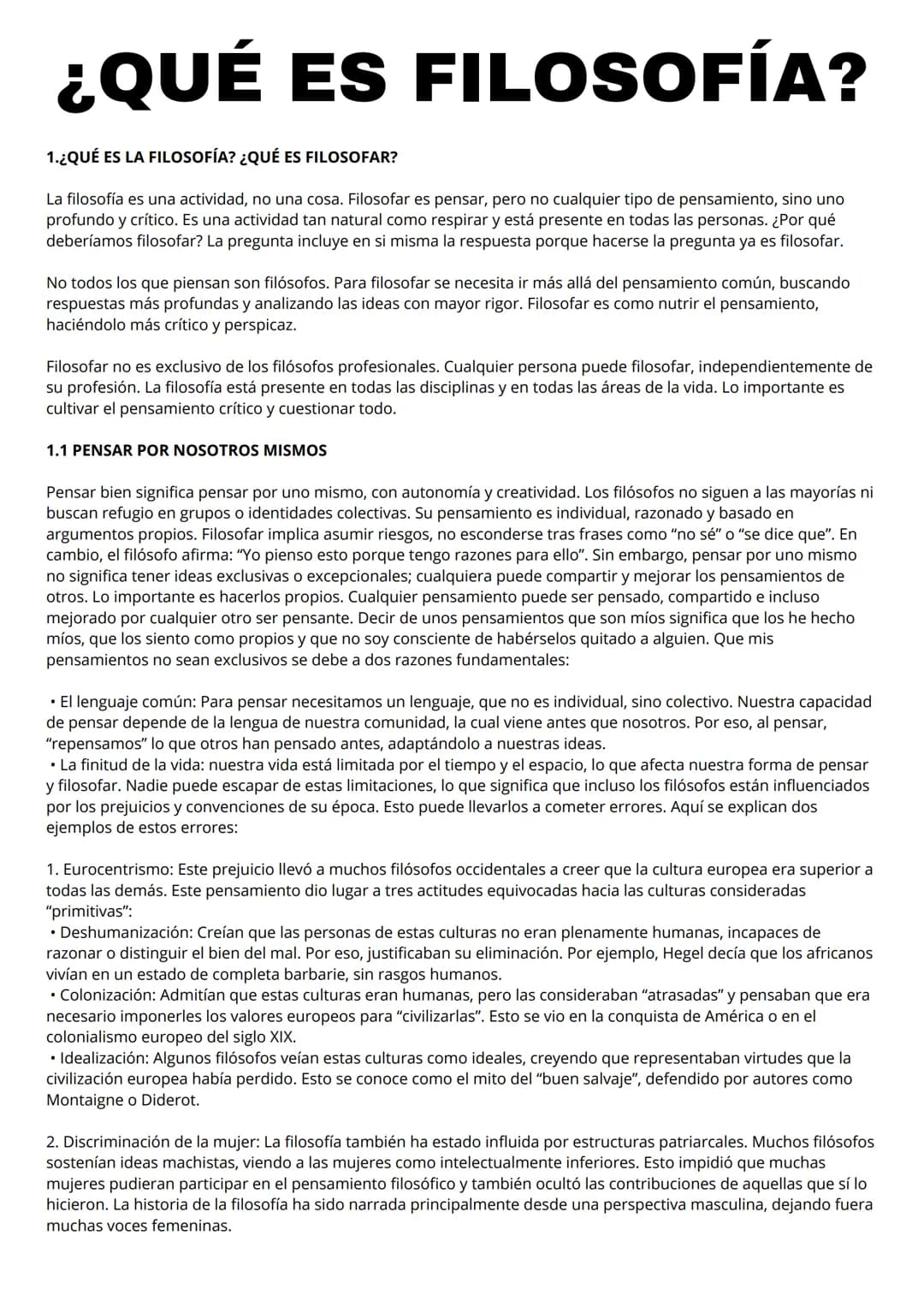 # ¿QUÉ ES FILOSOFÍA?
1.¿QUÉ ES LA FILOSOFÍA? ¿QUÉ ES FILOSOFAR?
La filosofía es una actividad, no una cosa. Filosofar es pensar, pero no c
