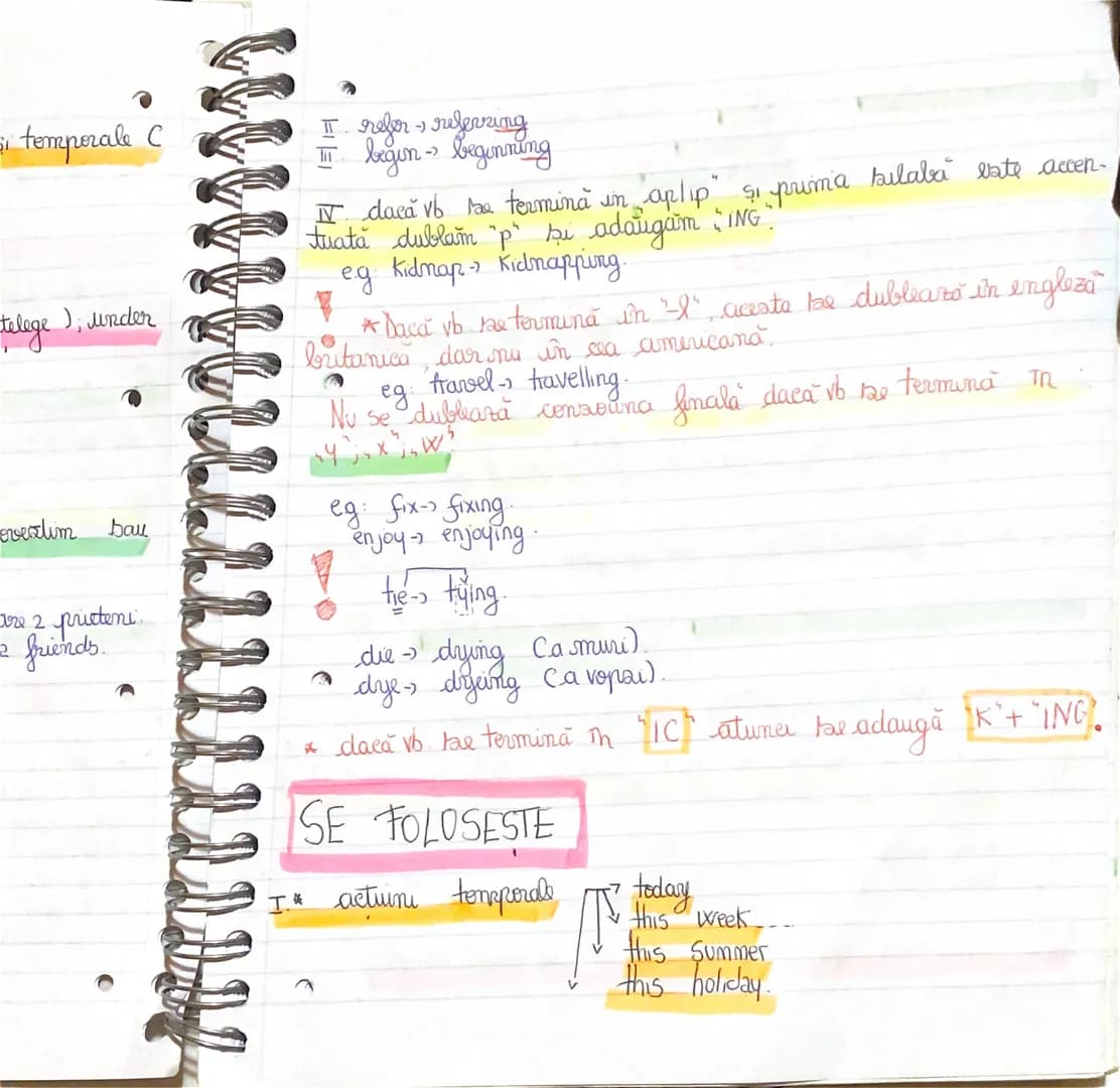 Present Simple
AFF S+ vb Coles la pers. a-Ⅲ-a).
NEG St don't+ vb.
S+ doesn't + vb.
INT DO+S+VB
DOES+ 5+ VB
AV* Elemente de ortografie (es"