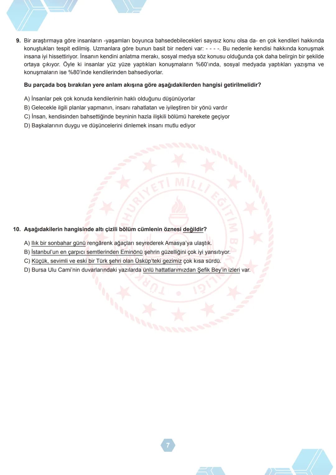 T.C.
MİLLÎ EĞİTİM BAKANLIĞI
ÖLÇME, DEĞERLENDİRME VE SINAV HİZMETLERİ GENEL MÜDÜRLÜĞÜ
2023-2024 EĞİTİM VE ÖĞRETİM YILI
Sınavla Öğrenci Alaca