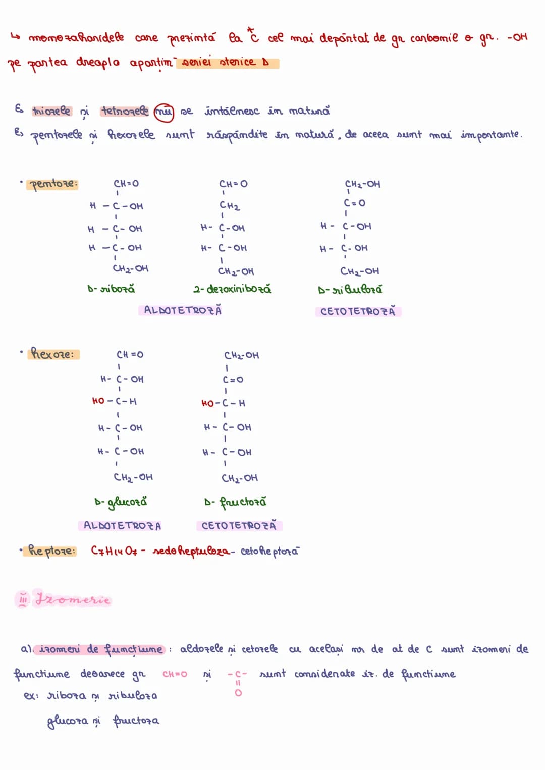 # ZAHARIBE
~ GLUCIDEN
$C_nH_{2n}O_n$
I Definitie: Zahanidele sumt d.p.d.v chimic compusi POLIHIDROXICARBONİLİCİ
Clasificare
↳ după comp