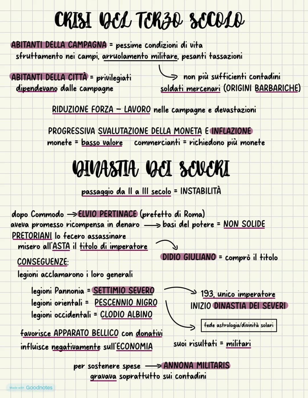 # CRISI DEL TERZO SCCOLO
ABITANTI DELLA CAMPAGNA = pessime condizioni di vita
sfruttamento nei campi, arruolamento militare, pesanti tassaz