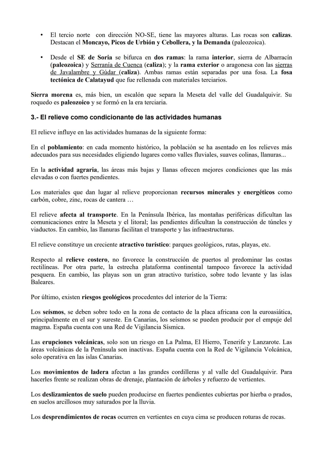 TEMA 2. Estructuras del relieve interiores: la Meseta y los relieves de borde de la
Meseta
1.- Origen y características.
La Meseta es una