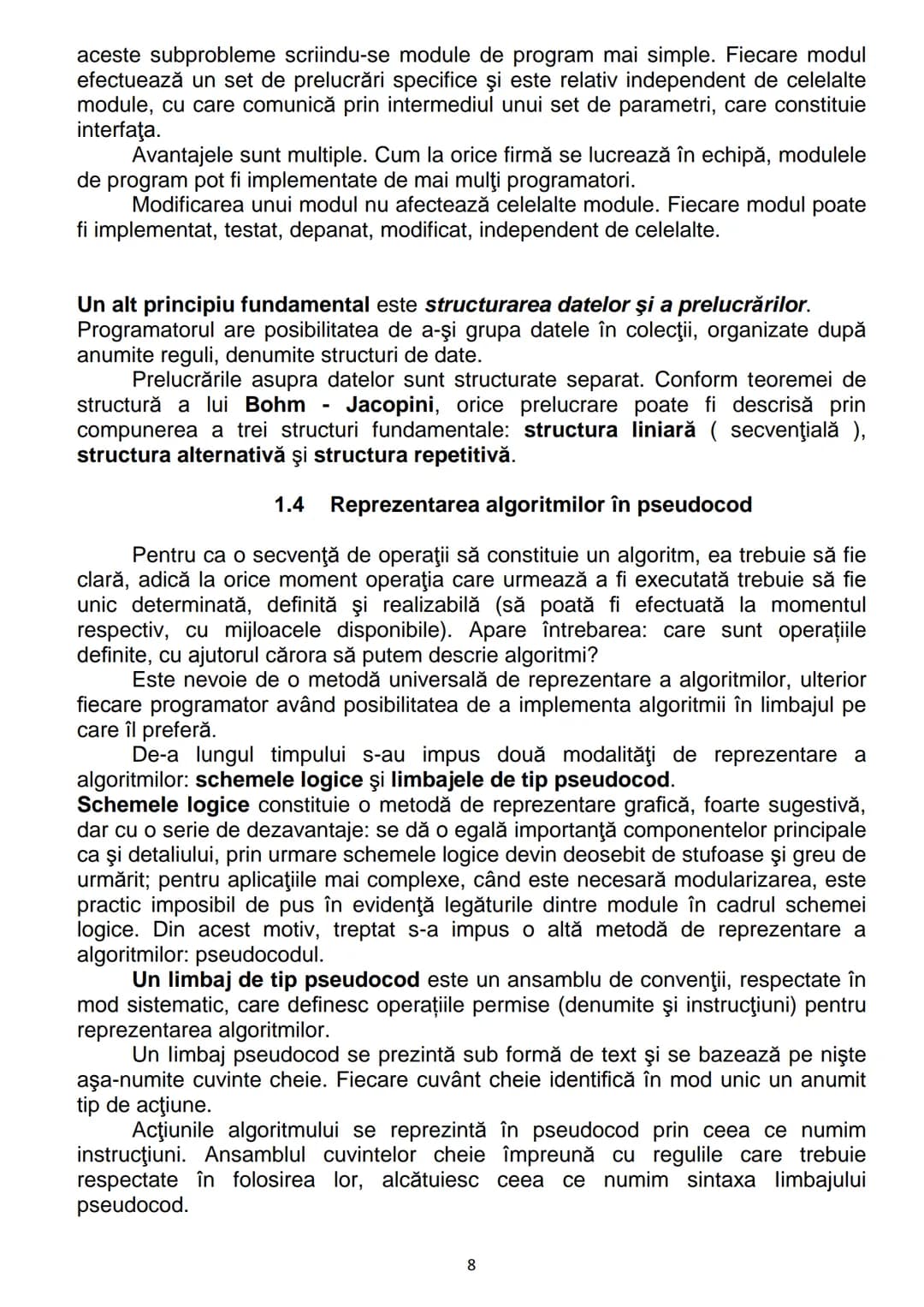 # CONŢINUTURI Bacalaureat
1. Algoritmi
1.1. Noţiunea de algoritm, caracteristici
1.2. Date, variabile, expresii, operaţii
1.3. Structuri