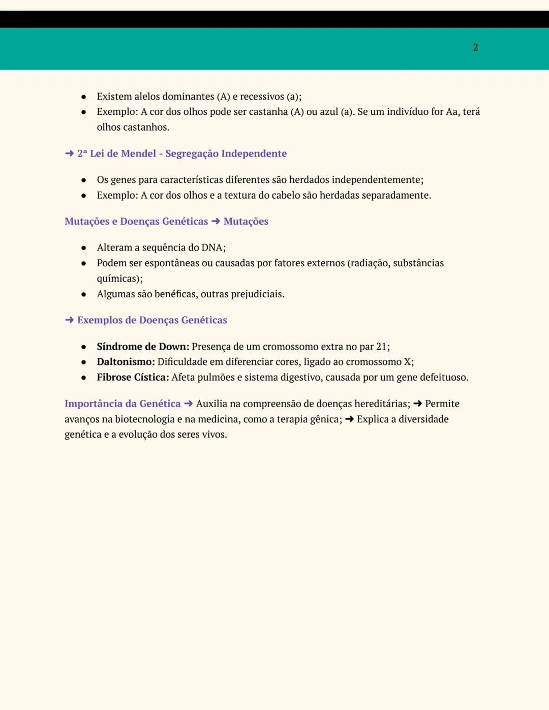 BIOLOGIA 2°e 3°do ensino médio
# Genética
Contexto Geral → Ramo da Biologia que estuda a hereditariedade e a variação dos organismos;
→ Ex