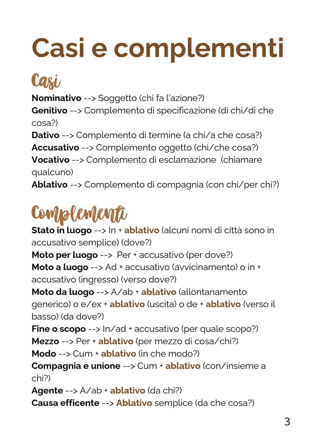 mappe di
latino
1 # indice
delle mappe
- Casi e complementi → pag 3
- Declinazioni da pag 4→8
- Verbi (+essere) da pga 9→16
- Subordinate