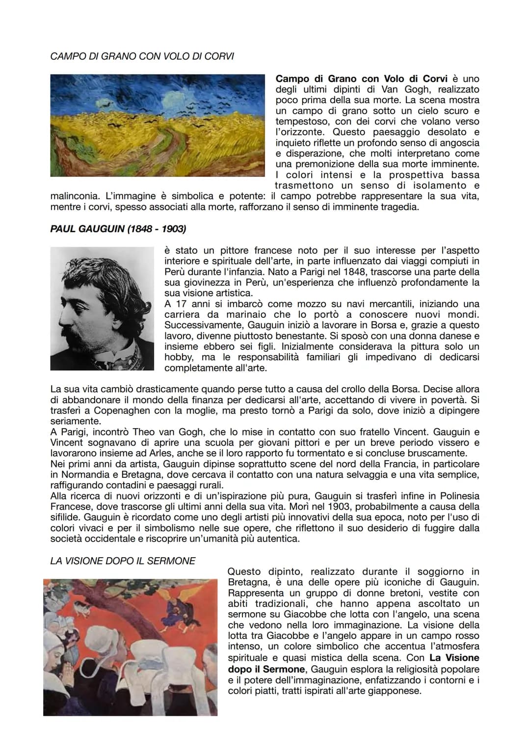# POST-IMPRESSIONISMO
II Post-impressionismo è un movimento artistico nato in Francia alla fine del XIX secolo,
sviluppatosi come reazione