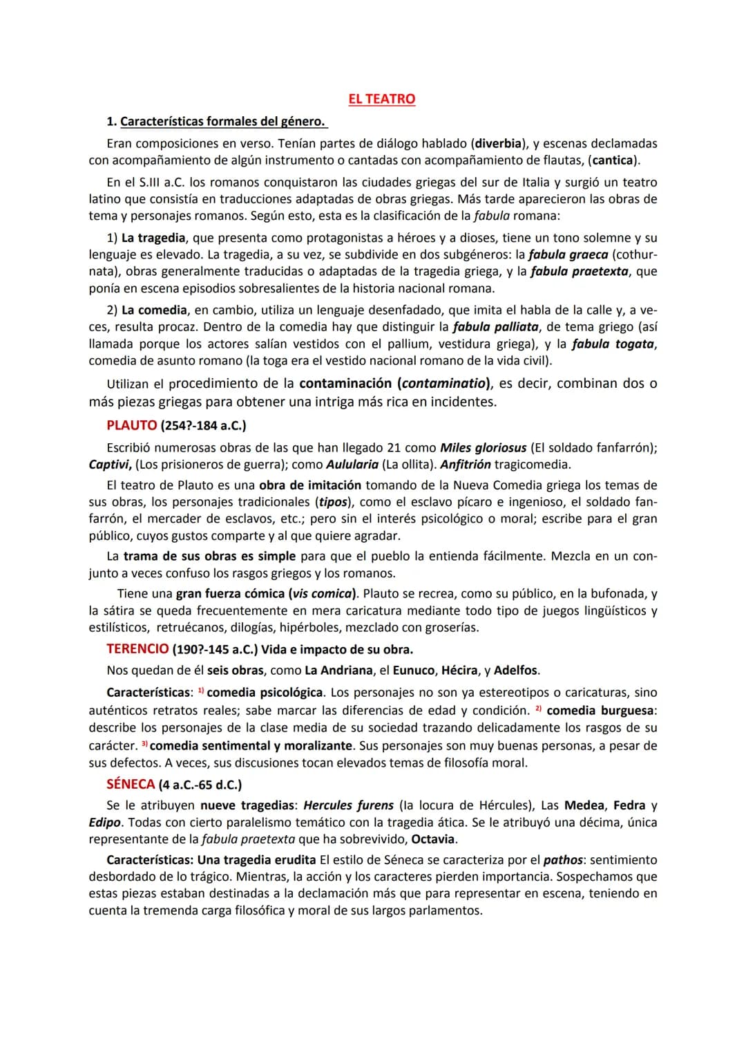 # EL TEATRO
1. Características formales del género.
Eran composiciones en verso. Tenían partes de diálogo hablado (diverbia), y escenas de