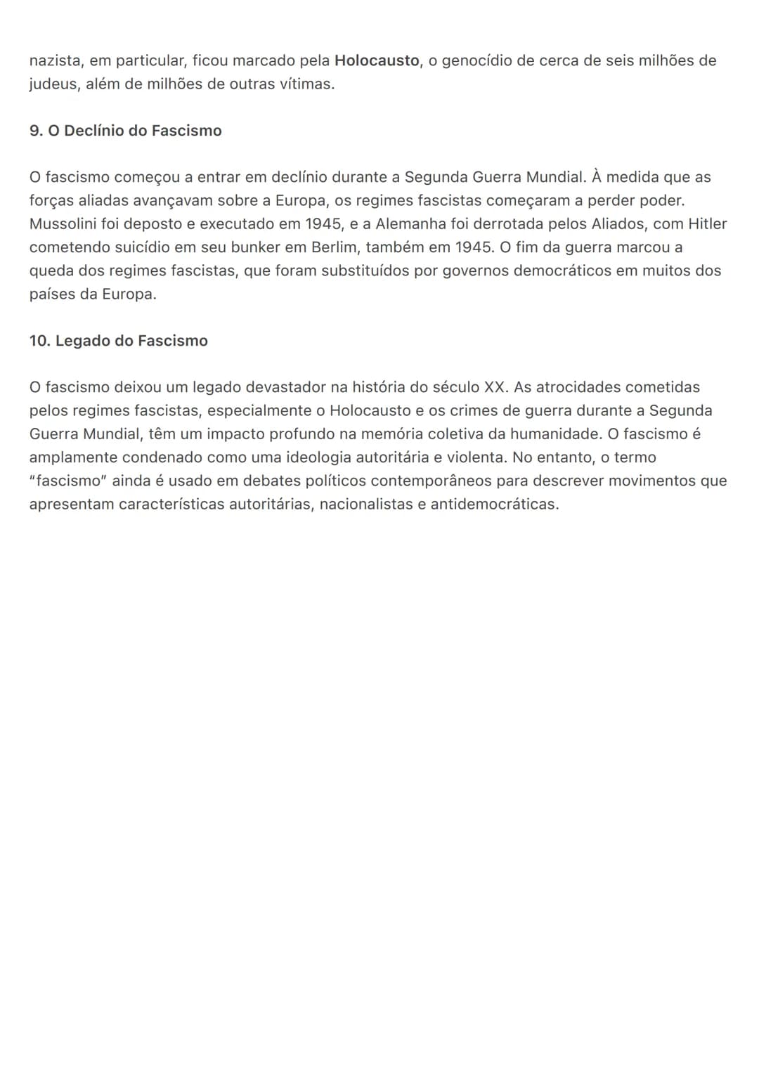 O fascismo é uma ideologia política e movimento autoritário que surgiu no início do século XX,
principalmente na Itália, com Benito Mussoli