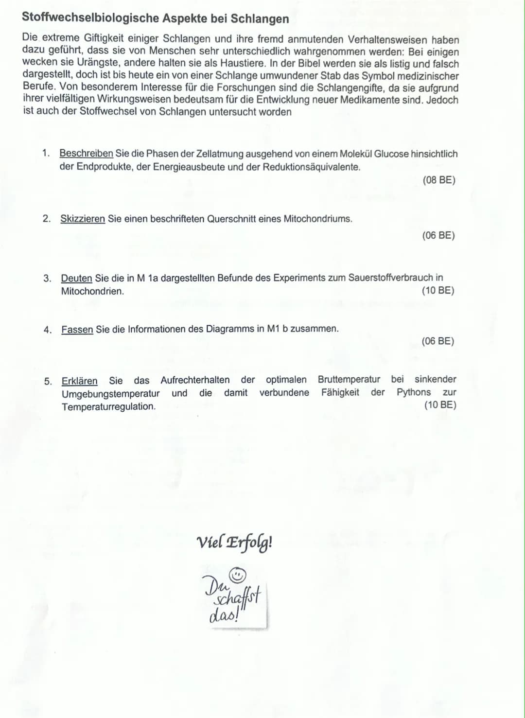 # Stoffwechselbiologische Aspekte bei Schlangen
Die extreme Giftigkeit einiger Schlangen und ihre fremd anmutenden Verhaltensweisen haben
d