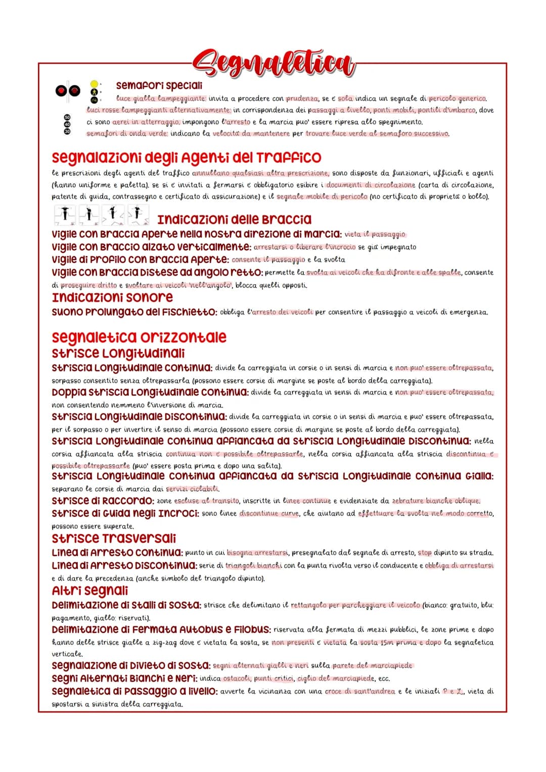 # Segnaletica
capitoli 2-3-4-5-6-7-8-9-10
## segnaletica verticale
segnali di pericolo
segnali verticali di forma triangolare, posti a 150m