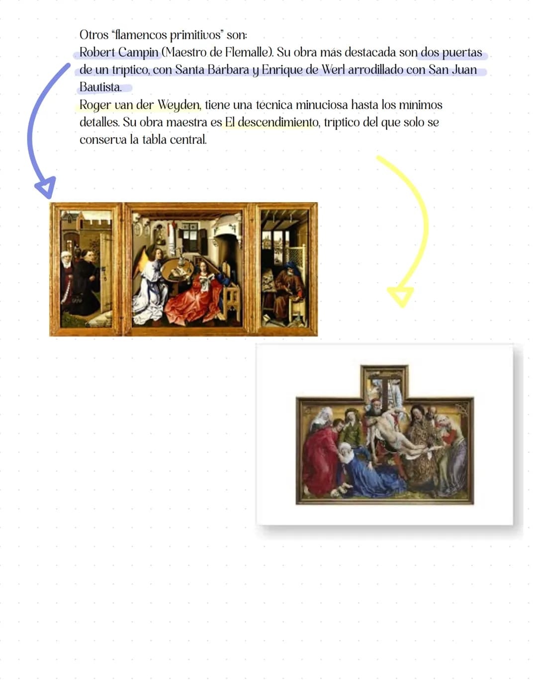 # LA PINTUR COTICA
Caracteristicas Generales de la Pintura Gotica:
* Transición de la pintura mural a la pintura sobre tabla:
* Las cat