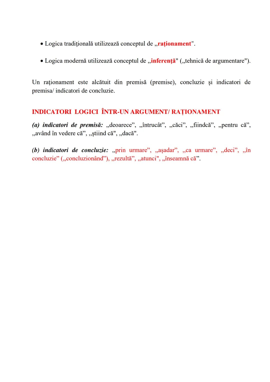 # ARGUMENT ŞI ARGUMENTARE/INFERENȚĂ
Argumentul | ansamblul de propoziții (premise) care justifică o altă
| propoziție (concluzia).
---|---