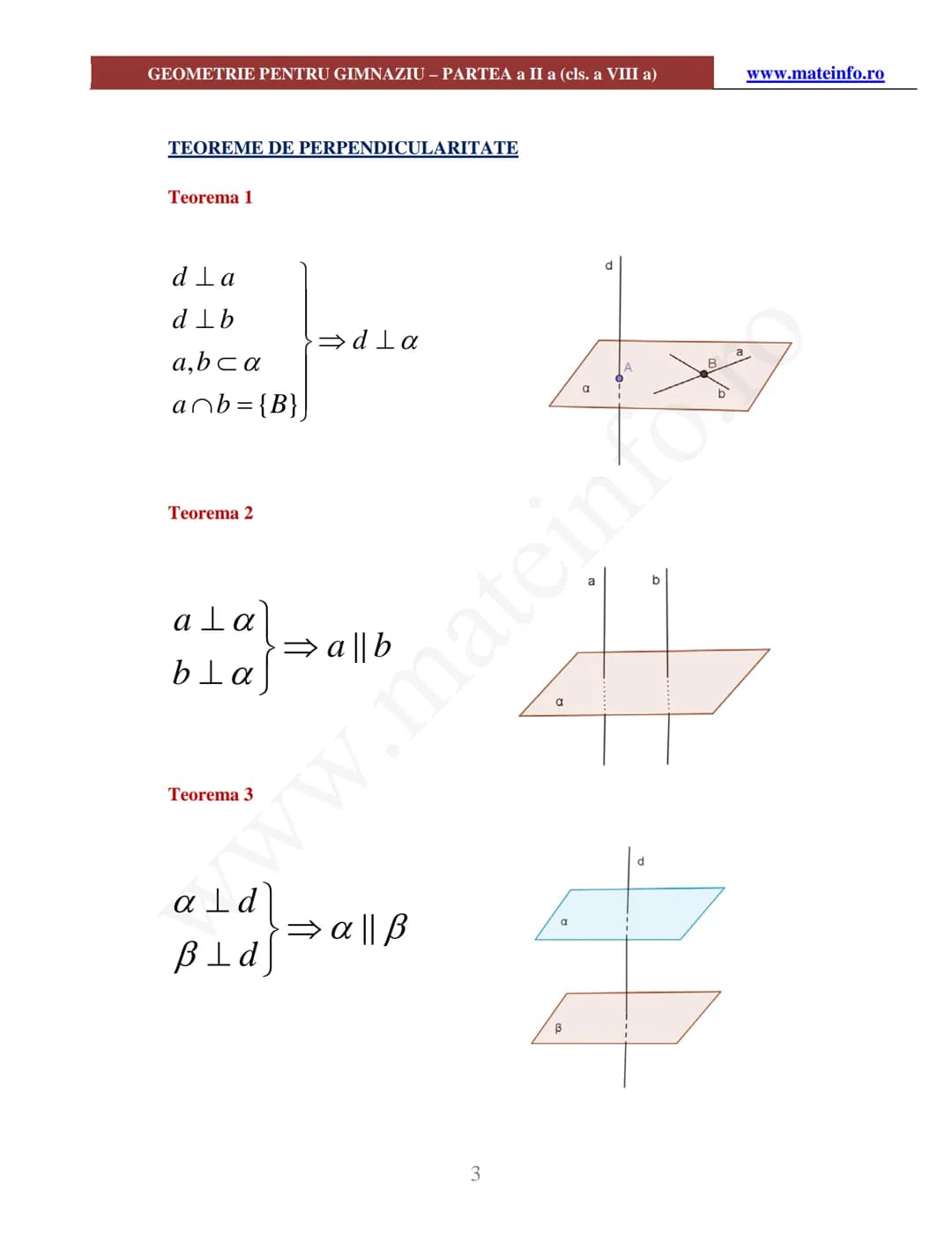 GEOMETRIE PENTRU GIMNAZIU - PARTEA a II a (cls. a VIII a)
www.mateinfo.ro
Geometrie - pentru pregătirea Evaluarii Naționale la Matematică
(